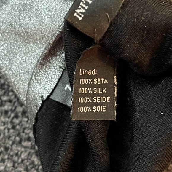 NWT CARLO PAZOLINI leather silver gloves with silk lining - Picture 7 of 9